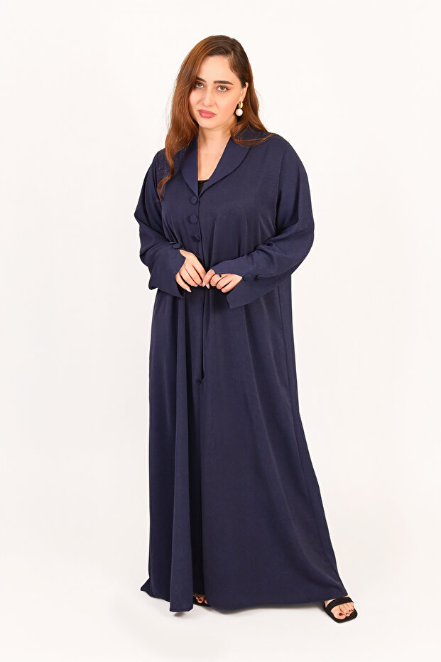 Blue Abaya Women – Shawl Lapel Collar