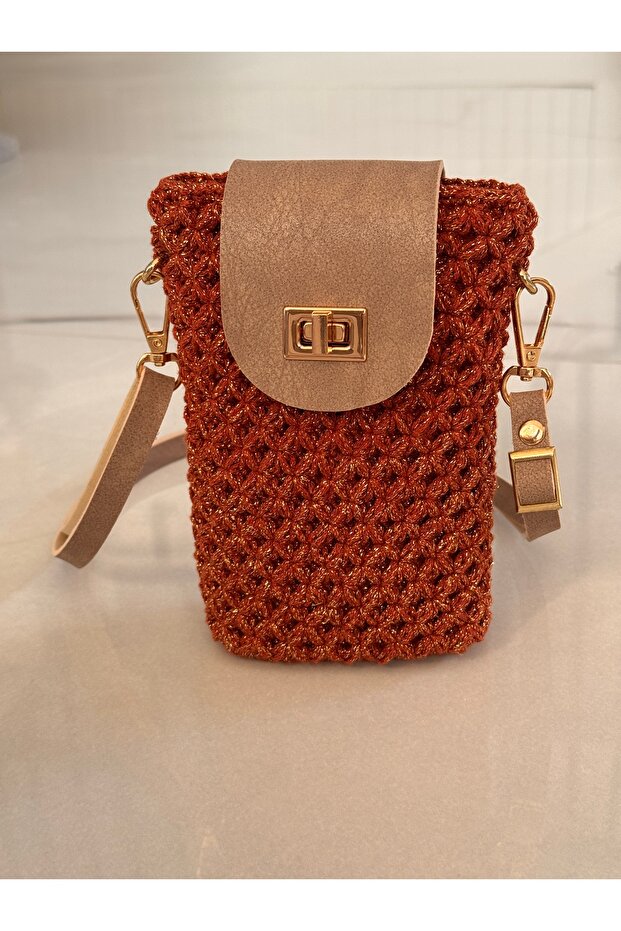 Handmade Phone Bag | Silvery Rope Handmade Phone - Keychain Bag | Mini Bag