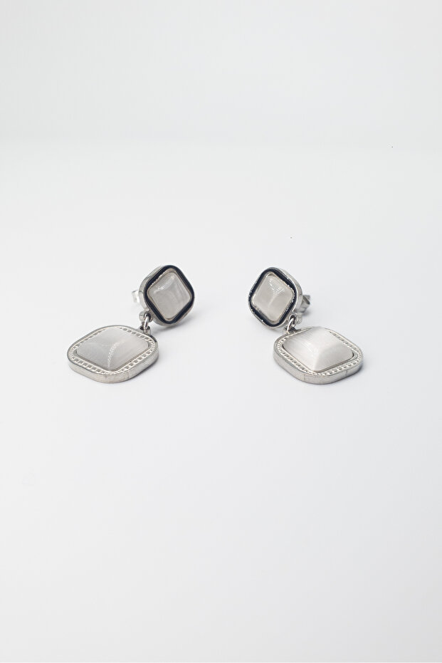 Geometric Stone Dangle Earrings – Gold | Sf Signature Series