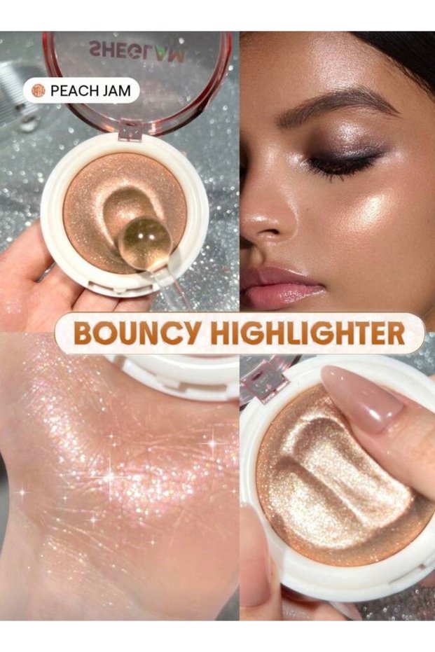 Glowchi Bouncy Highlighter Peach Jam Shimmering Illuminator (Light Pink with Peach Undertones)