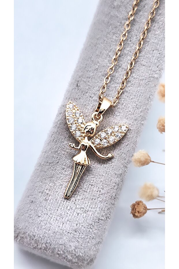 Tinkerbell Figür Çelik Kolye - 1