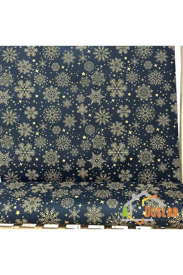 Snowy Snowflake Patterned Water and Stain Repellent Panama Linen Small-Scale Premier Duck Fabric Cloth 100X180