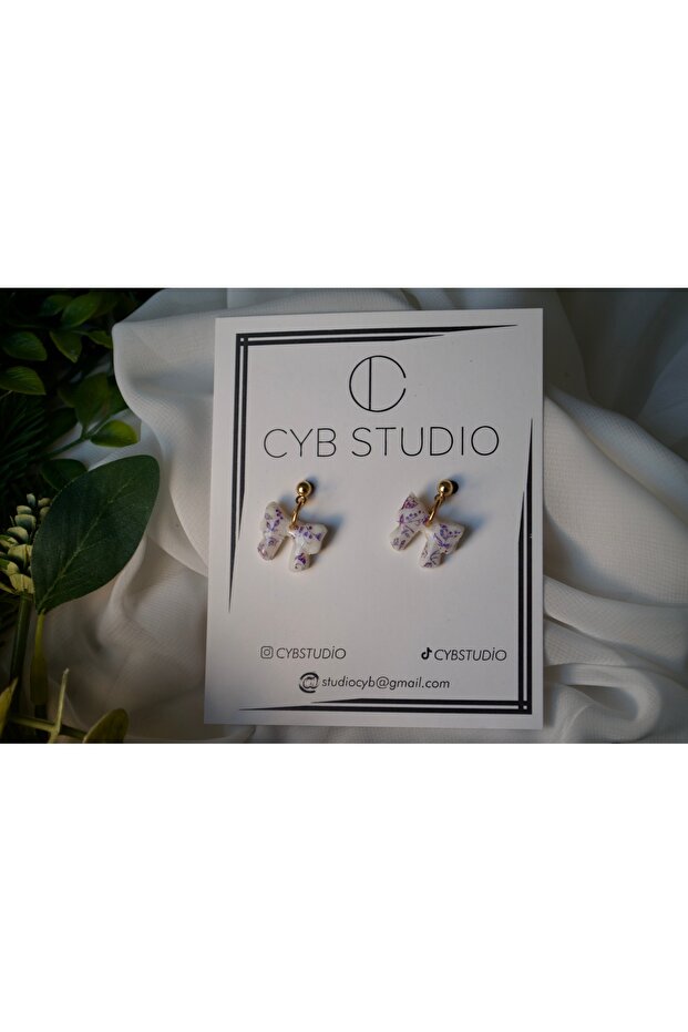 EL YAPIMI MİNİK KURDELE KÜPE - 2