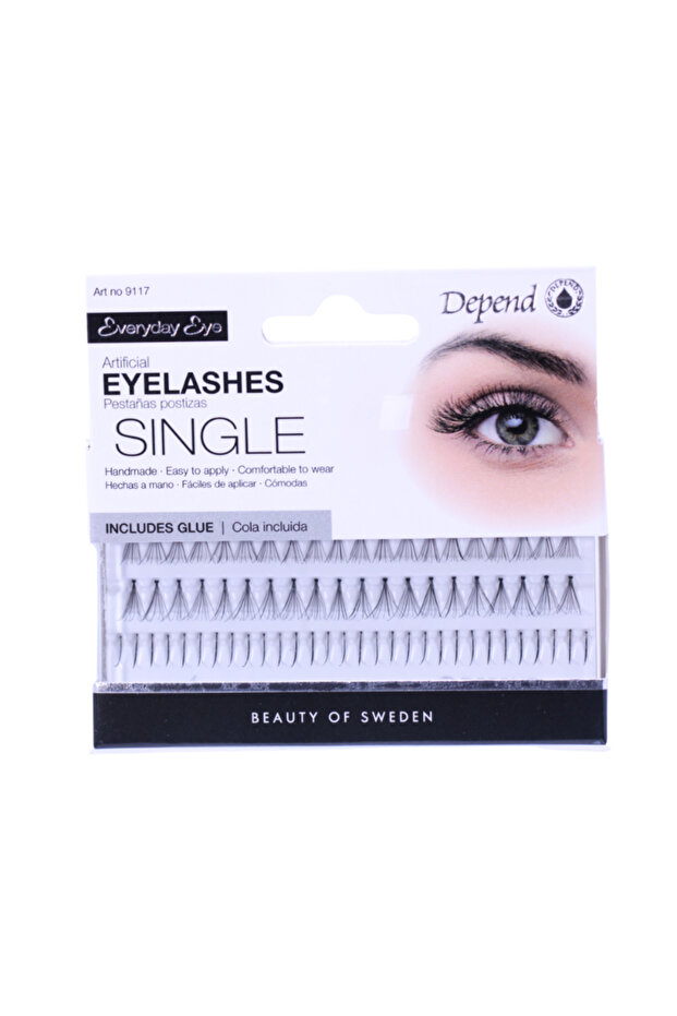 EYELASHES SINGLE+GLUE CHARM #9117