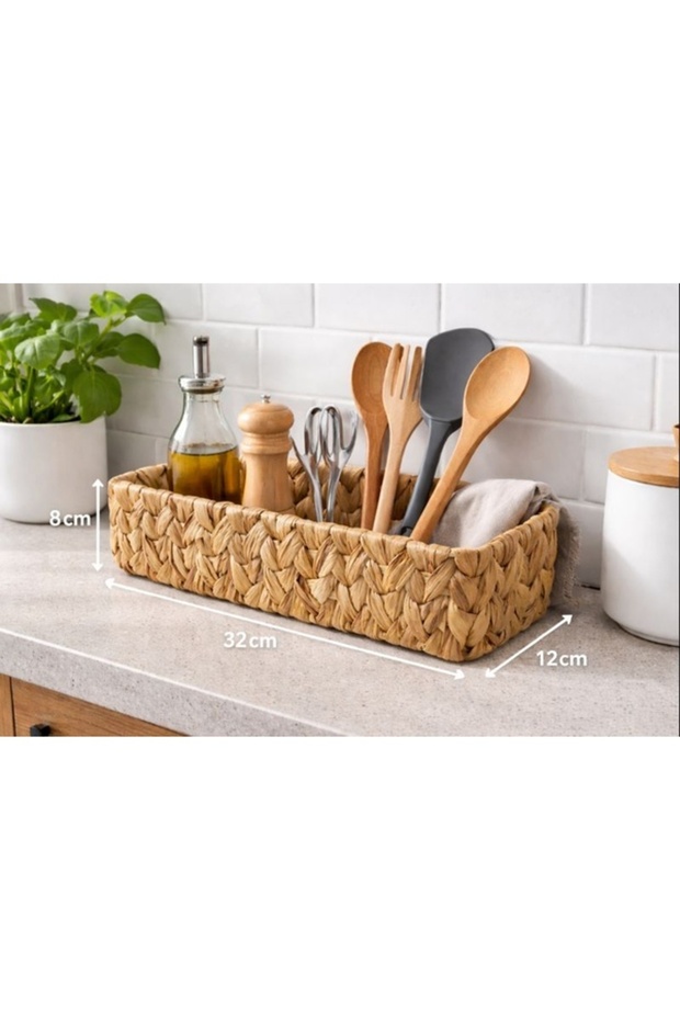 Wicker Rectangular Kitchen Basket Bread Organizer Multi-Purpose - 2