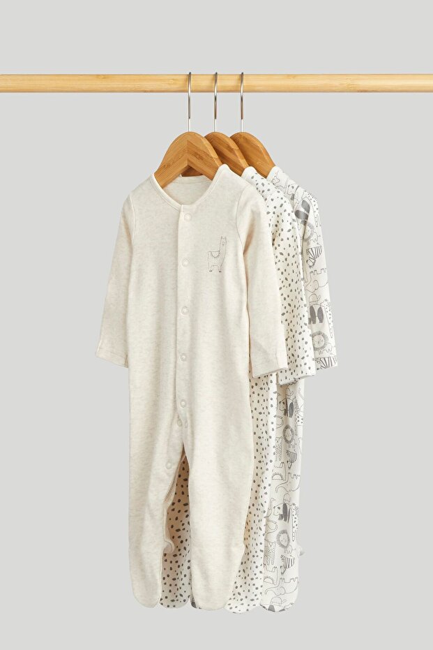 3 Pack Safari Sleepsuits