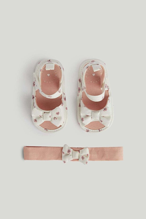 Pink Pram Sandals and Headband