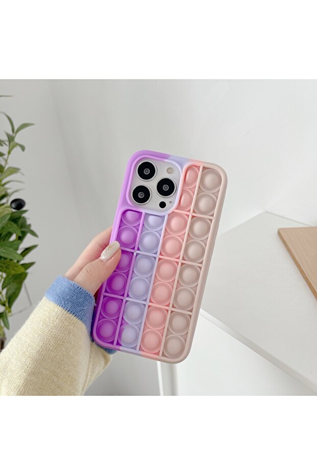 Pop It protective case compatible with Apple iPhone 13, Model 2, Multicolor - 2