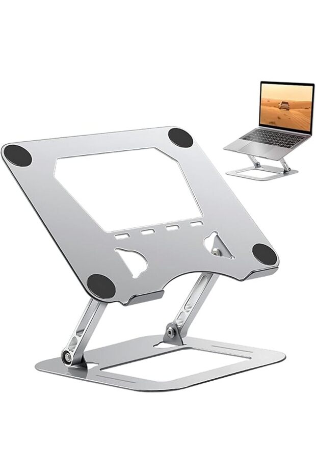Adjustable Laptop Stand for Desk Ergonomic Laptop Riser Aluminum Notebook Holder Foldable Computer E