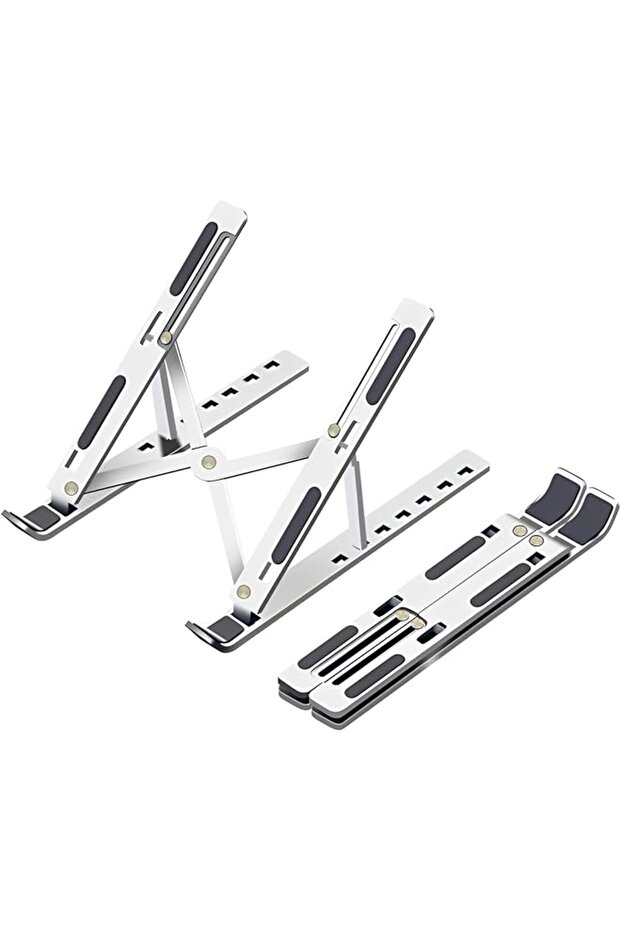 Aluminum Laptop Stand - 7-Level Height Adjustable Ergonomic Riser with Open Ventilation, Foldable &