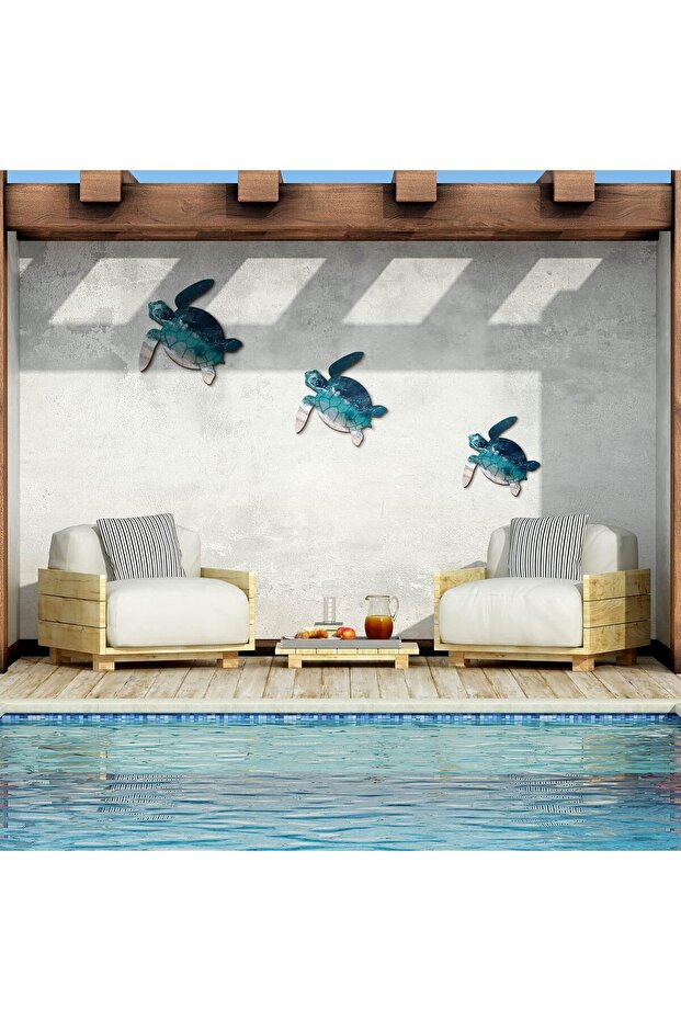 ديكور حائط على شكل سلحفاة بحرية بثلاثة أحجام - 4