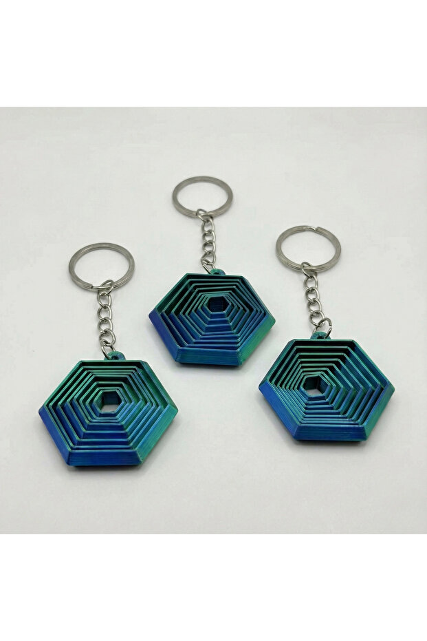 Interlocking Moving Hexagon Stress Keychain - Color Changing Special Design Fidget