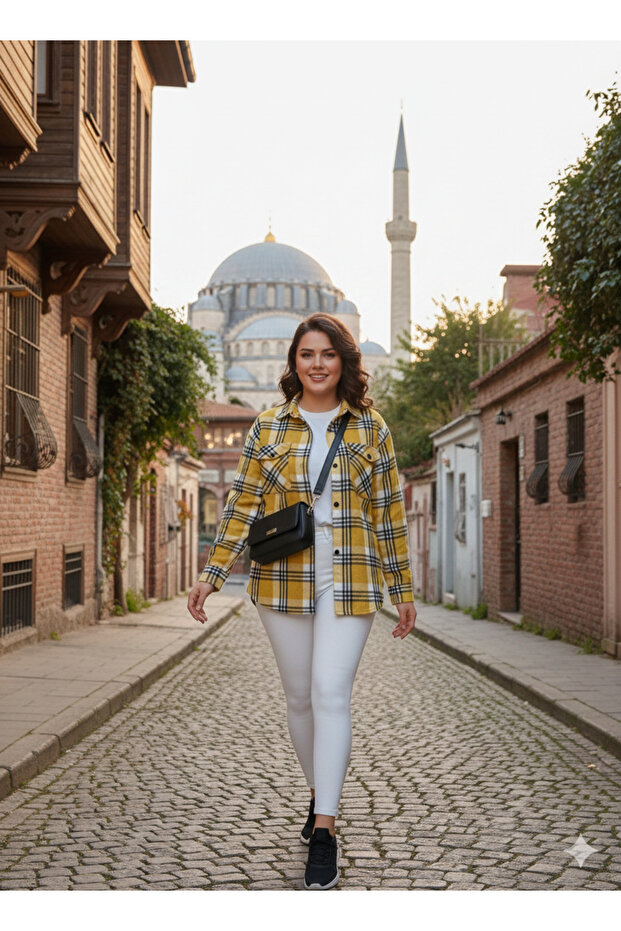 Effortless Elegance: Classic Checkered Lumberjack Shirt Yellow