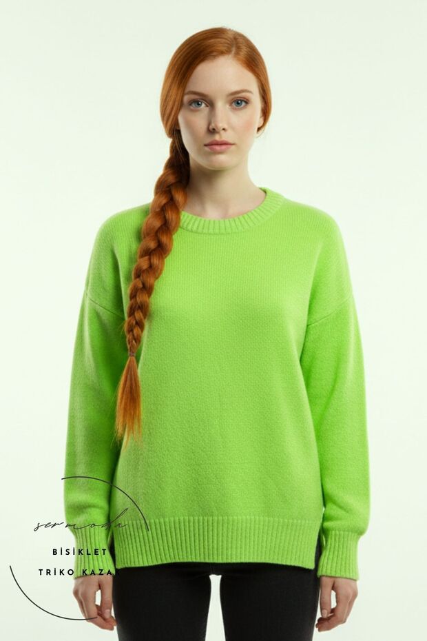 Women's Sweater - Crew Neck Knitwear Women's Sweater 433 Neon Green
