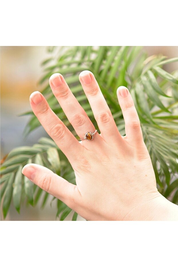 خاتم حجر عين النمر - قابل للتعديل - 2