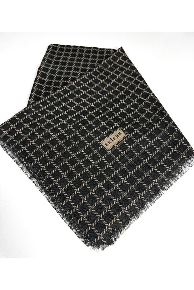 Eșarfă din in cu model - 06112-29 - 2