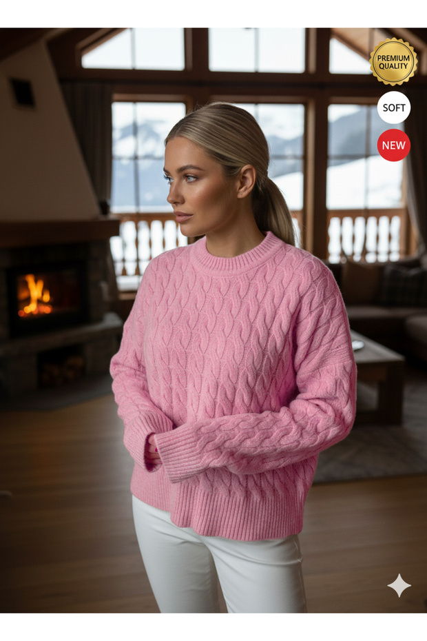 Women's Pink Lightweight Loose Hair Knit Boxy Fit Extra Long Sleeve Sweater S m L Compatible