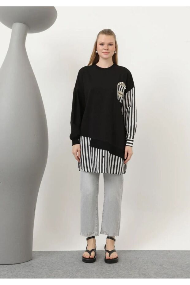 Popcorn İnci Taşlı Sweatshirt - 3