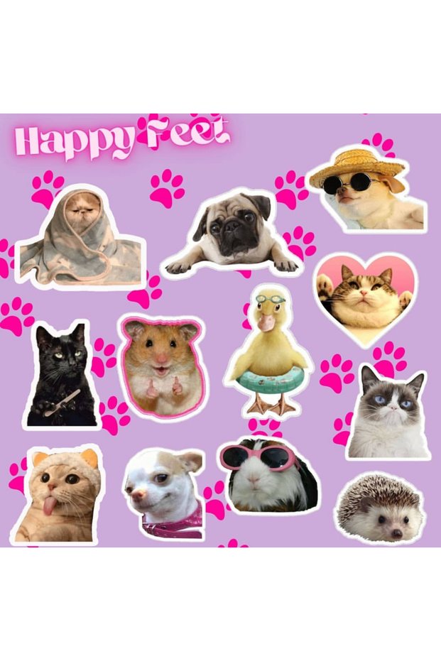 Happy Feet Sticker Set | Laptop Notebook Phone Sticker Journal