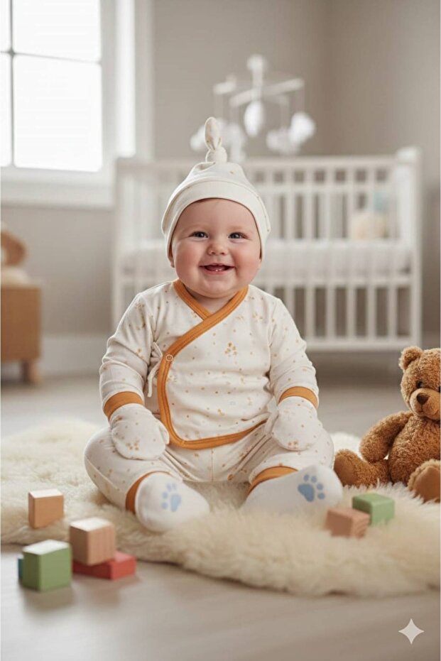 Baby Boy Giraffe 7-Piece Bodysuit Hospital Discharge Set
