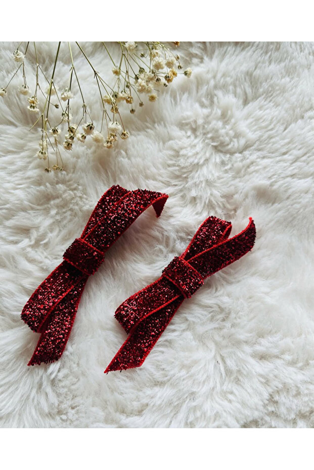 Ruby Glow Glitter Bow Clip Buckle - 1