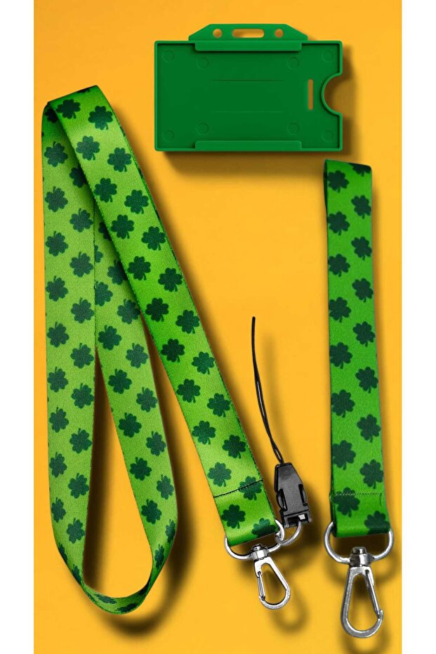 Four-Leaf Clover Patterned Bag Accessory Phone Strap - 1