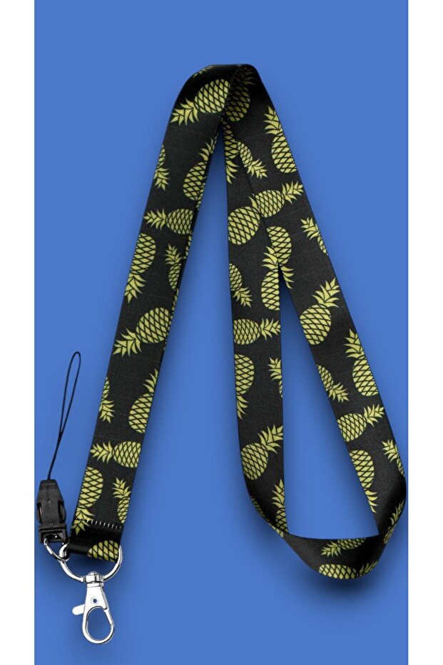 حزام هاتف بحبل للرقبة مكون من ياقة مرتفعة متوسطة الطول بطاقات بنمط الأناناس - 2