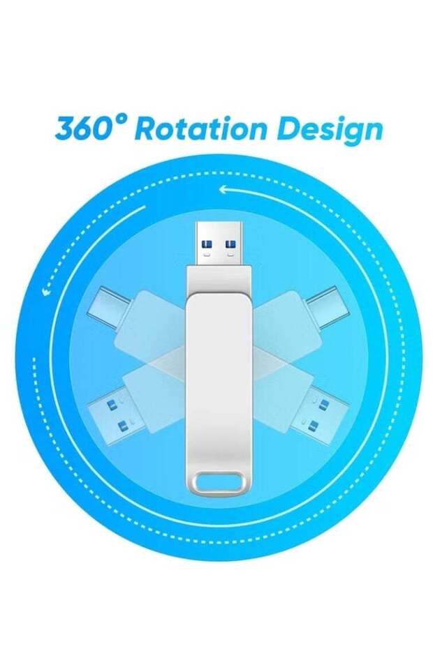 محرك أقراص فلاش USB بسعة 2 تيرابايت، واجهة من النوع C، سرعة عالية - 3