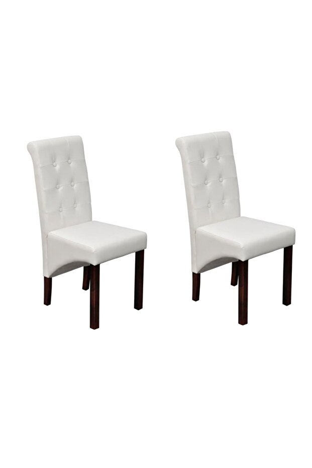 Dining Chairs 2 pcs White Faux Leather