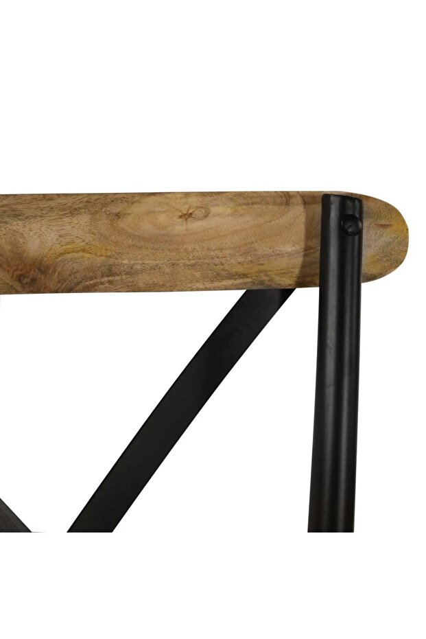 Cross Chairs 2 pcs Black Solid Mango Wood - 7