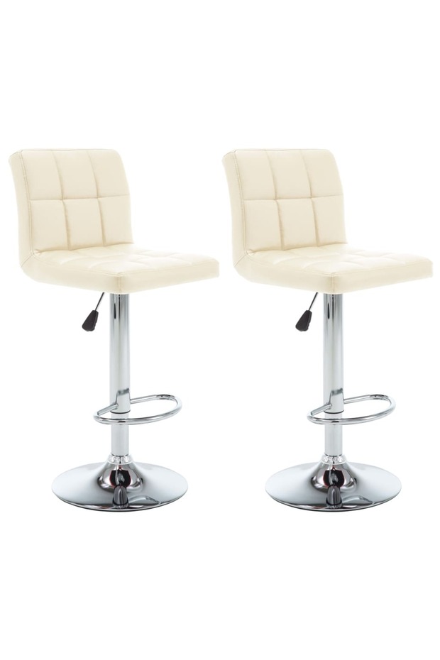 Bar Stools 2 pcs Cream Faux Leather