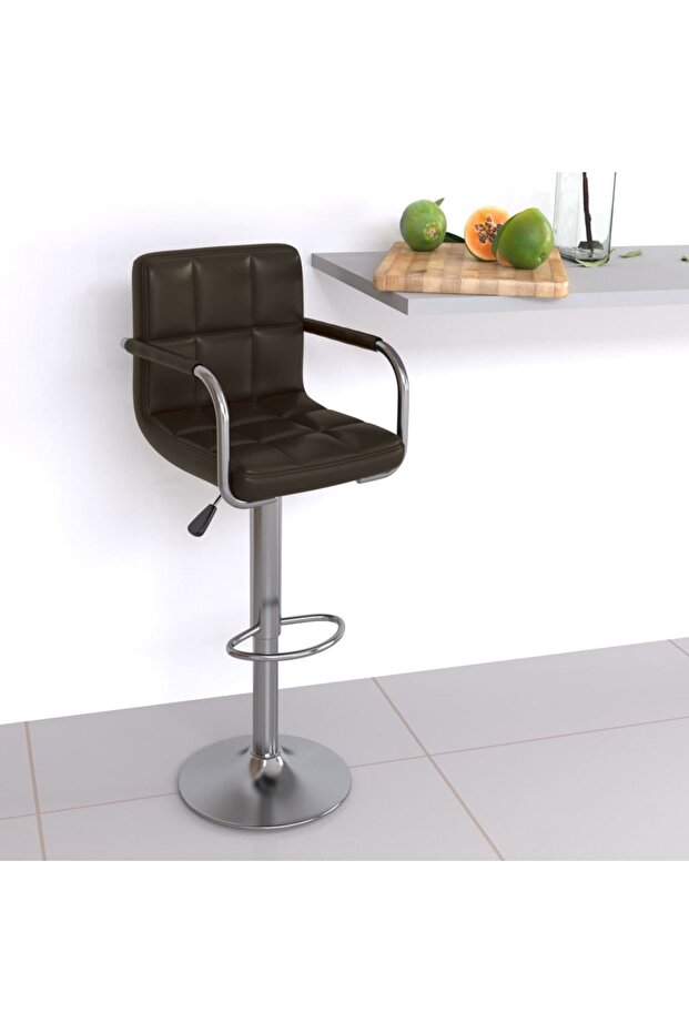 Bar Stool Brown Faux Leather