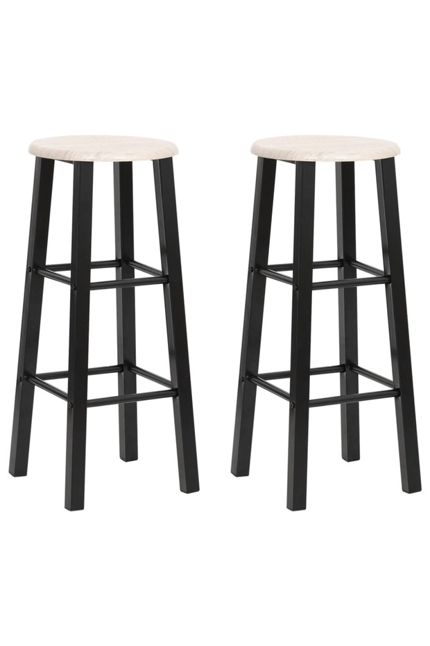 Bar Stools 2 pcs Black MDF