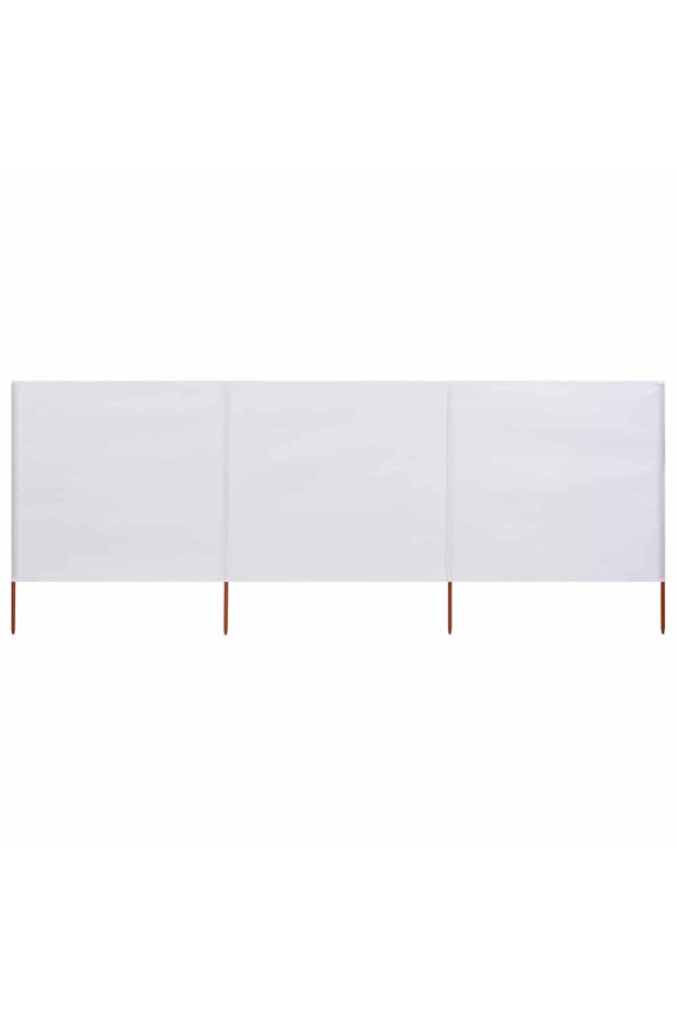 3-panel Wind Screen Fabric 400x160 cm Sand White