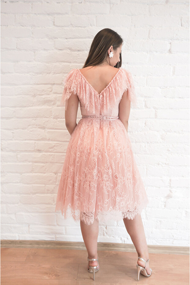 rochie midi din dantelă - 7