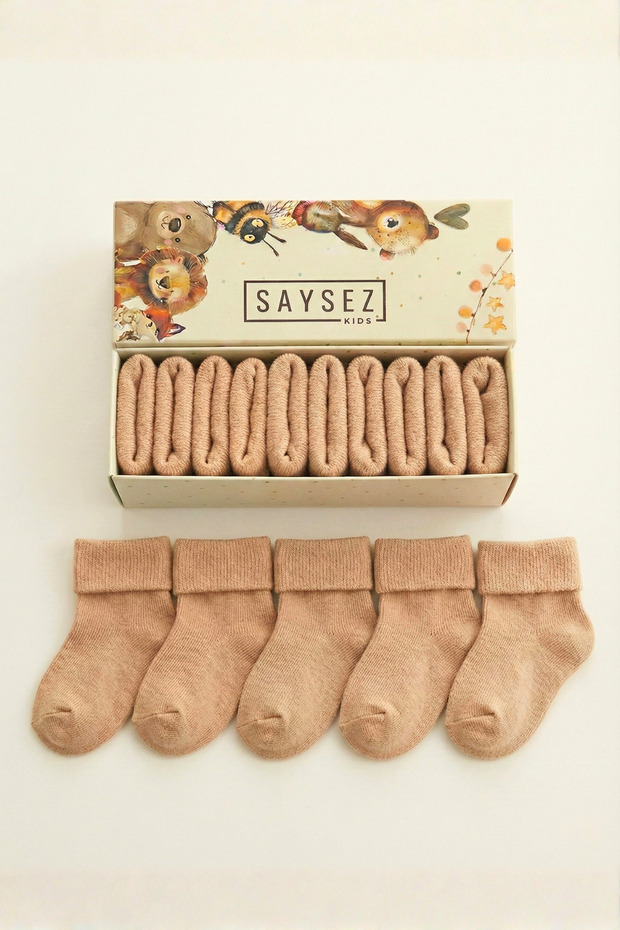 Organic Cotton Unisex 5-Piece Boxed Premium Newborn Baby Socks
