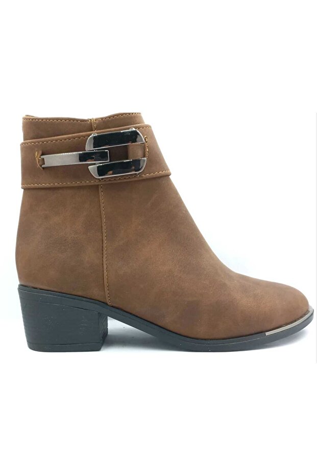425077 Tan 5 cm Zippered Women's Boots