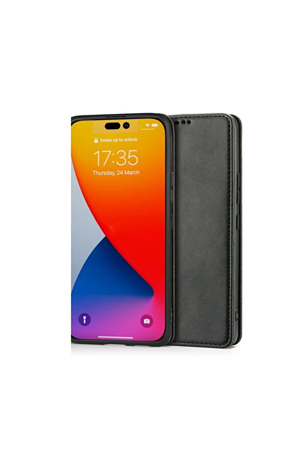 Wallet Case compatible with iPhone 14 Pro Max, Black - 1