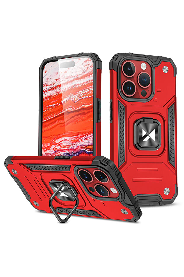 Ring Armor Case for iPhone 15 Pro - Red - 1