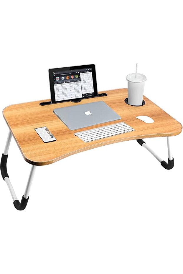 Sky-Touch Portable Folding bed Table, Laptop Desk With ipad and Cup Holder Adjustable Lap Tray Noteb