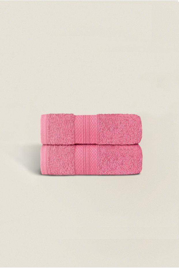 Set of 2 Hand Towels 100% Cotton Certified, Hand / Face / Bath / Kitchen Towels 50X80Cm - Dusty Rose