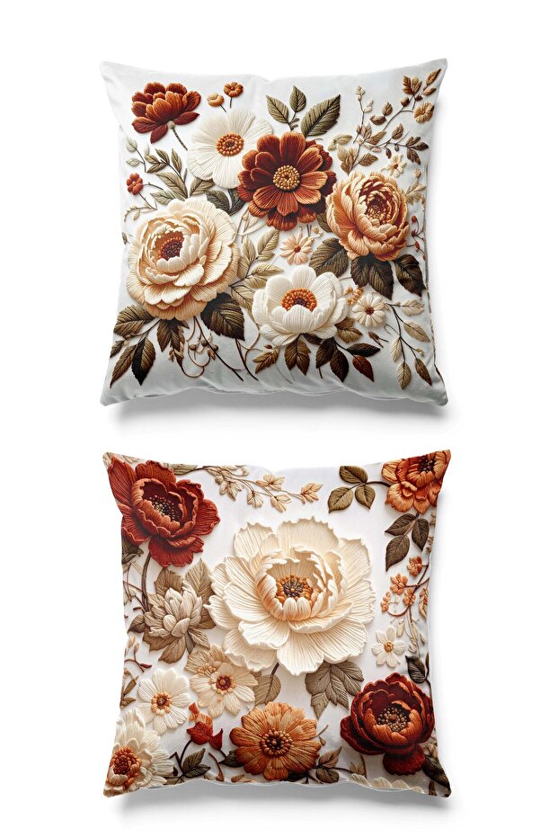 Double Sided Printed Set of 2 Suede Throw Pillow Covers - Ramazan Bordo - Ramadan Kareem