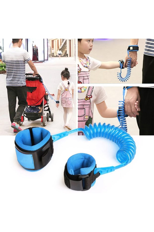Velcro Anti-Lost Child Safety Bracelet Mother Child Safety Strap Blue