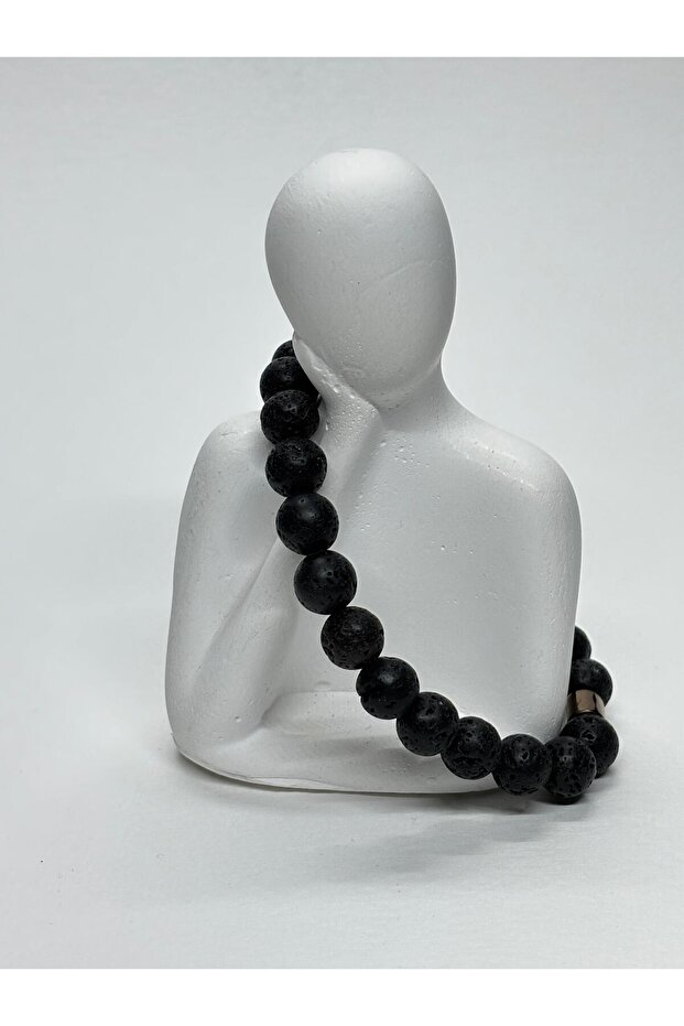 Lav Stone Natural Bracelet Black