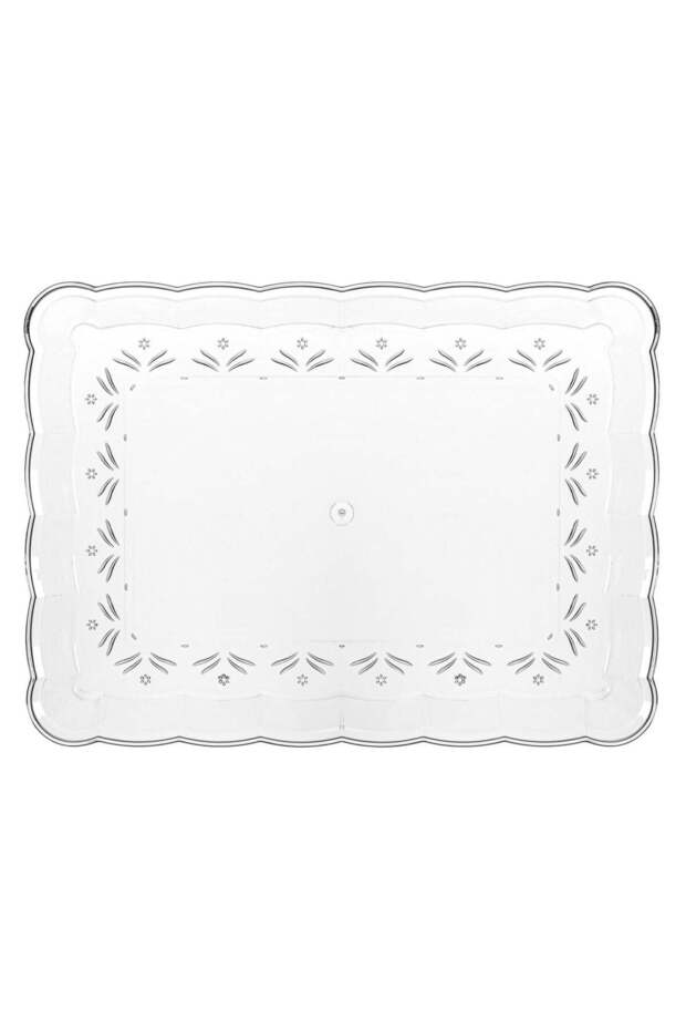 Transparent Rectangular Plastic Plate 33x23cm - 1