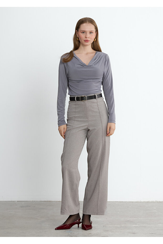 Smoked Color Elira Draped Blouse