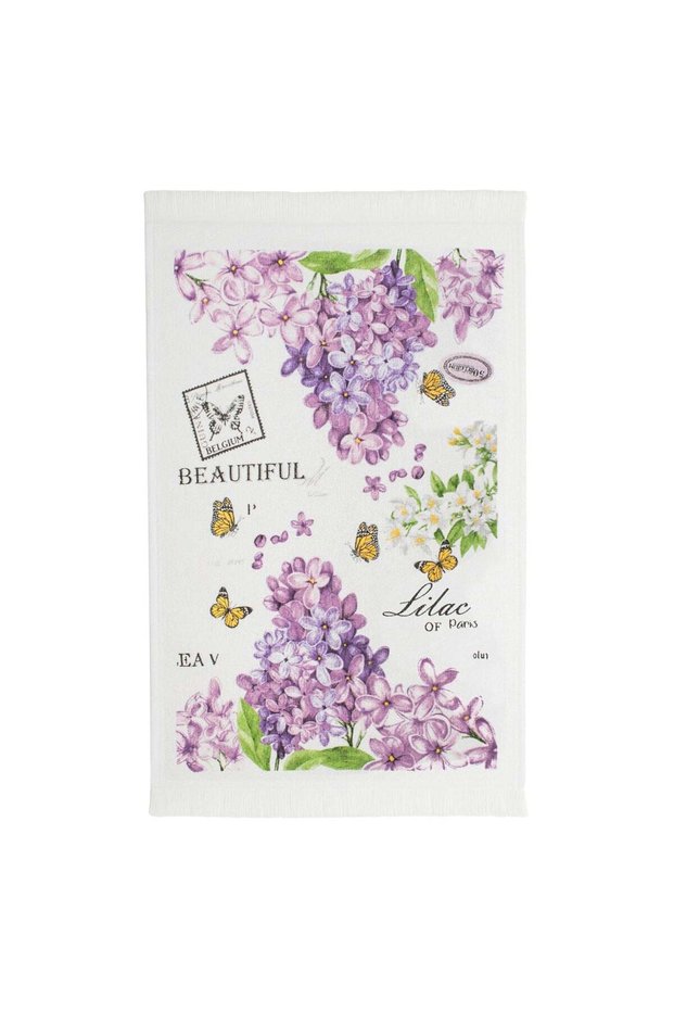 White Cotton Kitchen Towel with Easter Bat Pattern 60x35cm