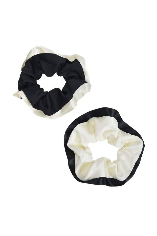 Elastice Textile Par Bicolore Negru Ecru - 2buc