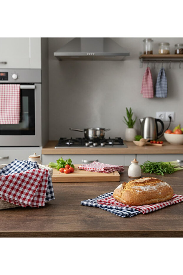 Set of 5 - 100% Cotton Modern Striped Premium Highly Absorbent Kitchen Towels - Quick Dry