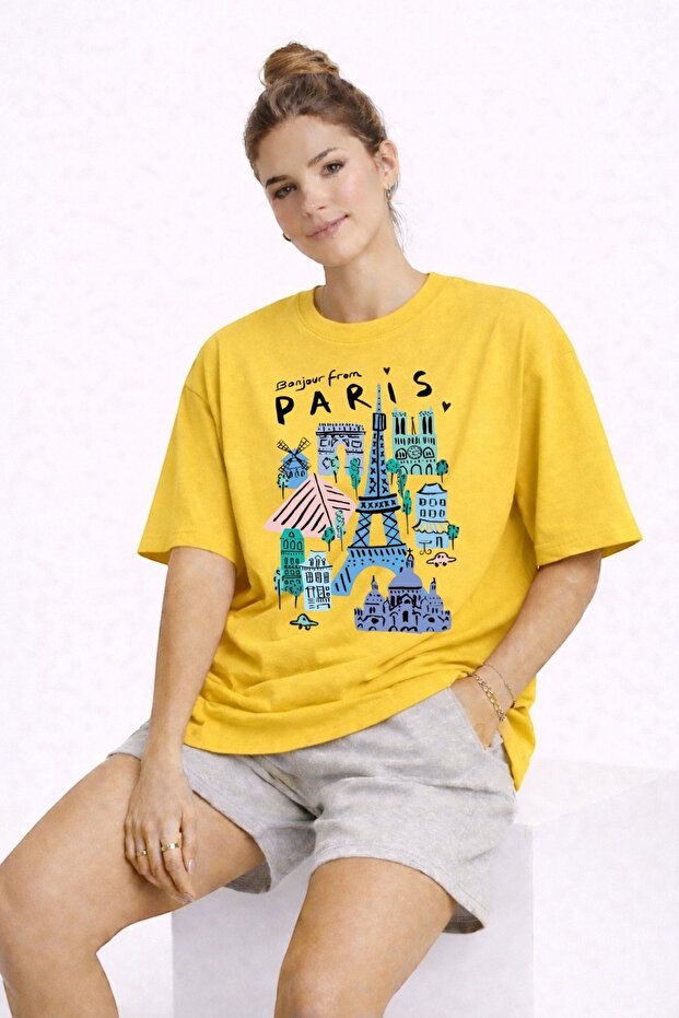 Paris City Printed Unisex Colorful T-Shirt